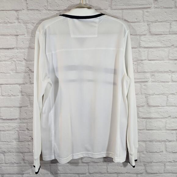 Izod Performance Long Sleeve Polo Sweater Pullover Men's Size Small White Navy - Picture 5 of 10